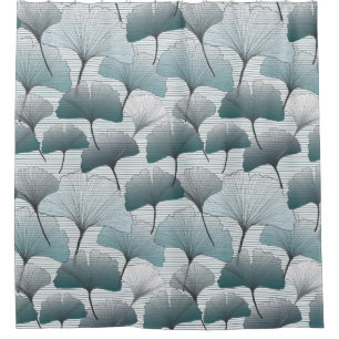 Gingko biloba, seamless blue pattern. shower curtain