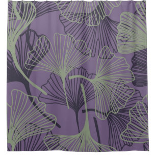 Gingko biloba seamless pattern. Abstract vintage b Shower Curtain