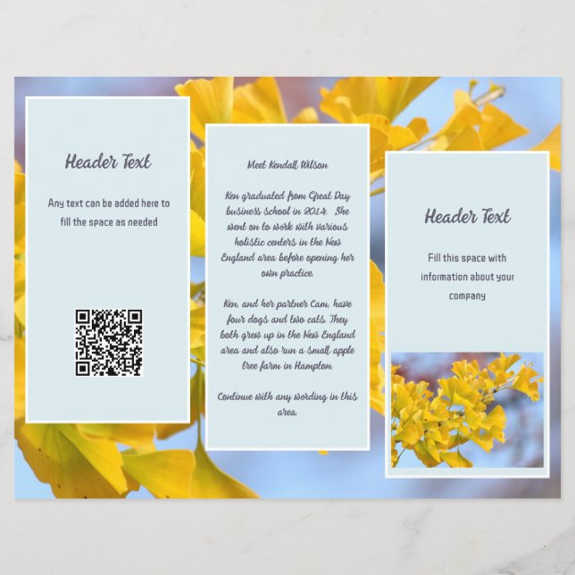 Gingko Business Logo Folded Brochure (Back)