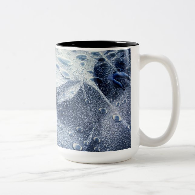 Gingko Leaves and Raindrops  Two-Tone Coffee Mug (Right)