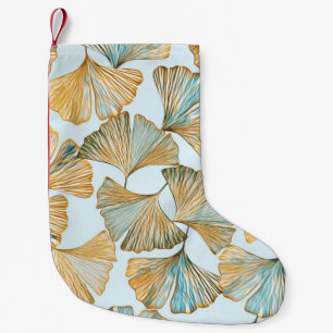 Gingko Leaves Watercolor Seamless Pattern Small Christmas Stocking