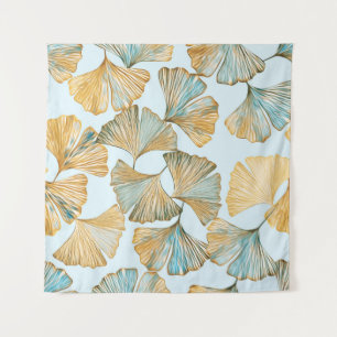 Gingko Leaves Watercolor Seamless Pattern Tapestry
