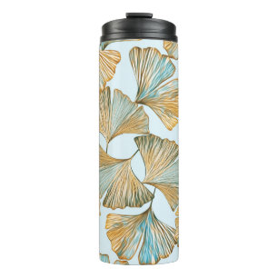 Gingko Leaves Watercolor Seamless Pattern Thermal Tumbler