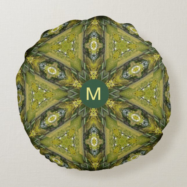 Gingko Mandala Round Cushion (Back)