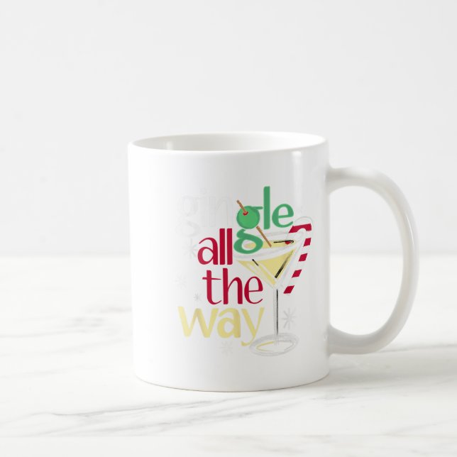Gingle All The Way Christmas Gin Martini  Coffee Mug (Right)