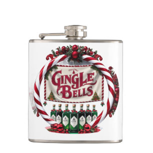 Gingle Bells Christmas Gin Display Hip Flask