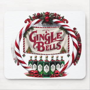 Gingle Bells Christmas Gin Display Mouse Mat