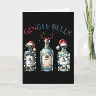 Gingle Bells Funny Gin Gin Bells Christmas Tree Me Card