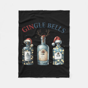 Gingle Bells Funny Gin Gin Bells Christmas Tree Me Fleece Blanket