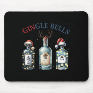 Gingle Bells Funny Gin Gin Bells Christmas Tree Me Mouse Mat
