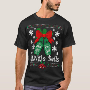 GINgle Bells Ugly Christmas Gin Mistletoe Xmas T-Shirt
