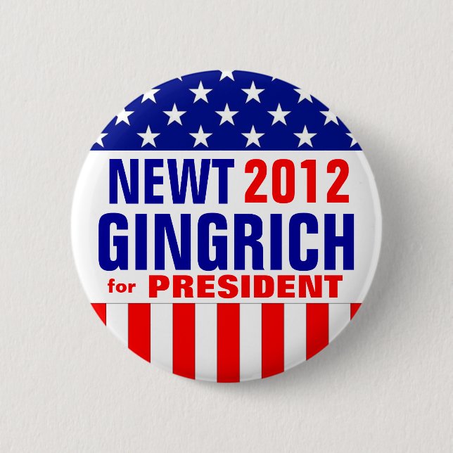 GINGRICH 6 CM ROUND BADGE (Front)