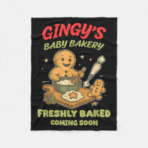 Gingy's Baby Bakery Freshly Baked Coming Soon Chri Fleece Blanket