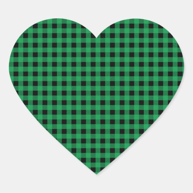 Ginham Green and Black Heart Sticker (Front)