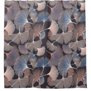 Ginhko leave pattern shower curtain