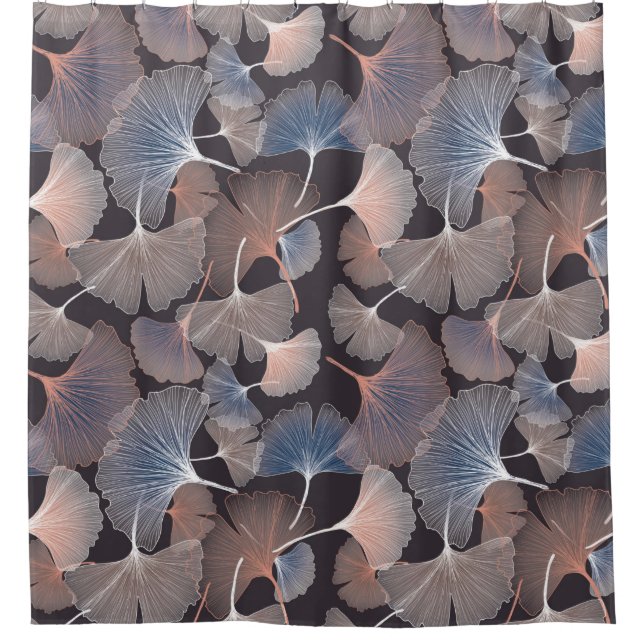 Ginhko leave pattern shower curtain (Front)