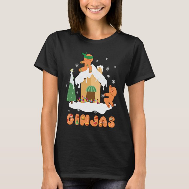 Ginja Ninja Christmas  Ginjas Gingerbread Ninjas F T-Shirt (Front)