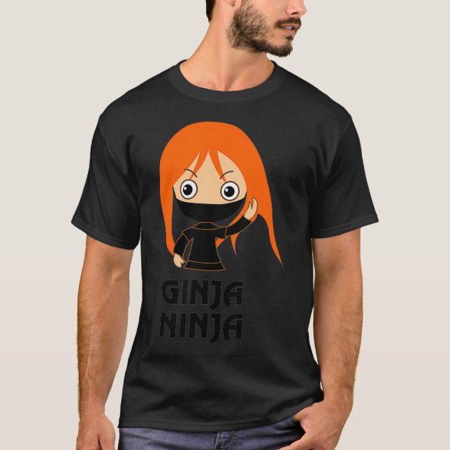 Ginja Ninja Funny Redhead Ginger Red Hair Shirt  (Front)