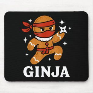 Ginjas Gingerbread Ninja Funny Christmas Cookie Bo Mouse Mat