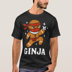 Ginjas Gingerbread Ninja Funny Christmas Cookie Bo T-Shirt