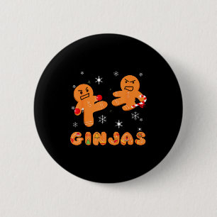 Ginjas Gingerbread Ninjas Funny Ugly Christmas  6 Cm Round Badge