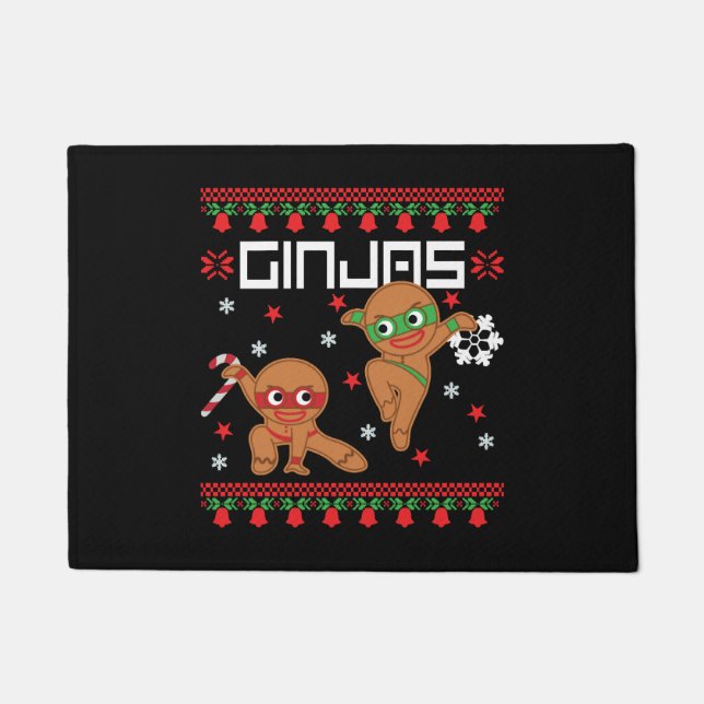 Ginjas Ugly Christmas Sweater Doormat (Front)