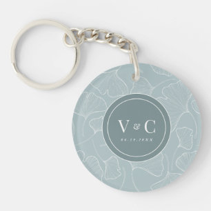 Ginkgo Biloba Blissful Wedding Key Ring