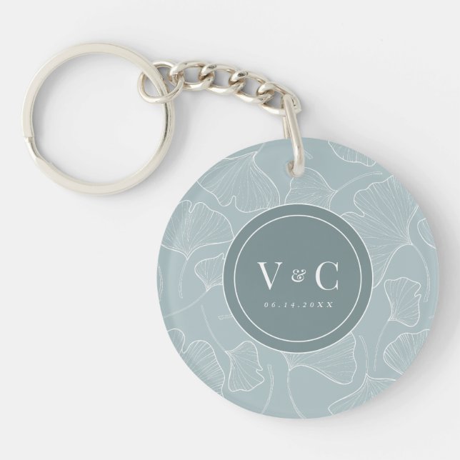Ginkgo Biloba Blissful Wedding Key Ring (Front)