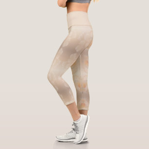 Ginkgo Biloba Botanical Abstract Graphic Art Blush Capri Leggings