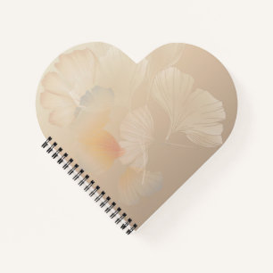 Ginkgo Biloba Botanical Abstract Graphic Art Blush Notebook