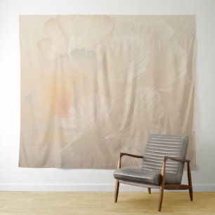 Ginkgo Biloba Botanical Abstract Graphic Art Blush Tapestry