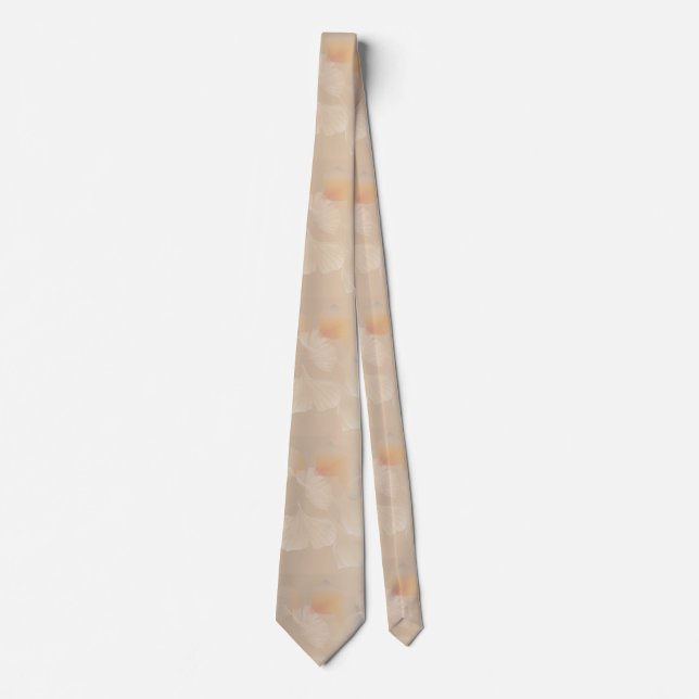 Ginkgo Biloba Botanical Abstract Graphic Art Blush Tie (Front)