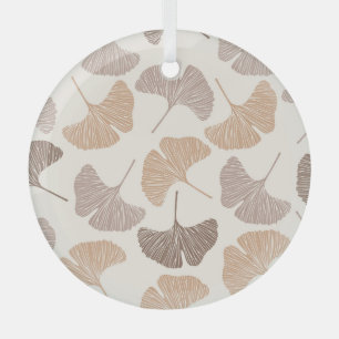 Ginkgo biloba: dry seamless design. glass tree decoration