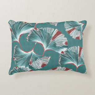 Ginkgo biloba leaf, tablecloth pattern. decorative cushion