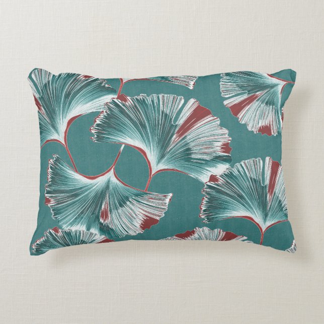 Ginkgo biloba leaf, tablecloth pattern. decorative cushion (Front)