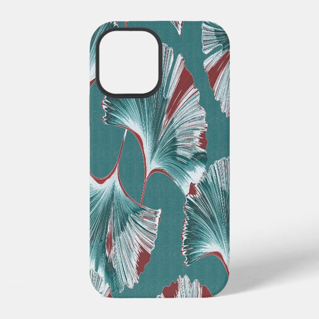 Ginkgo biloba leaf, tablecloth pattern. iPhone case (Back)