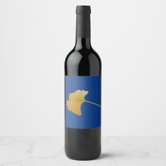 Ginkgo Biloba Leaf Wine Label (Front)