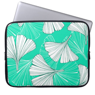 Ginkgo biloba leaves, hand-drawn pattern laptop sleeve