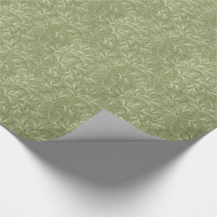 Ginkgo biloba Leaves on Sage Green Wrapping Paper