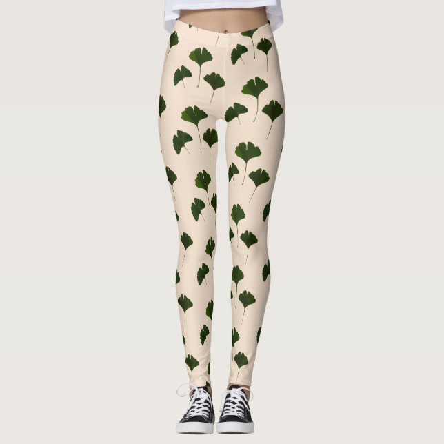Ginkgo Biloba Leaves Pattern Legging (Front)