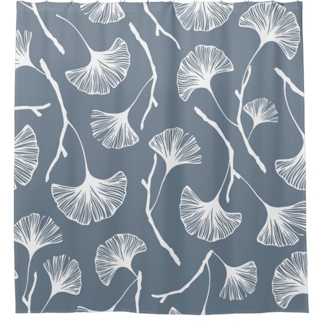 Ginkgo biloba leaves seamless pattern shower curtain (Front)