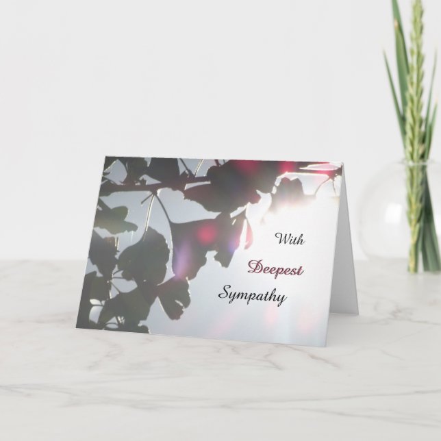 Ginkgo Biloba Leaves Sympathy Greeting Card (Front)