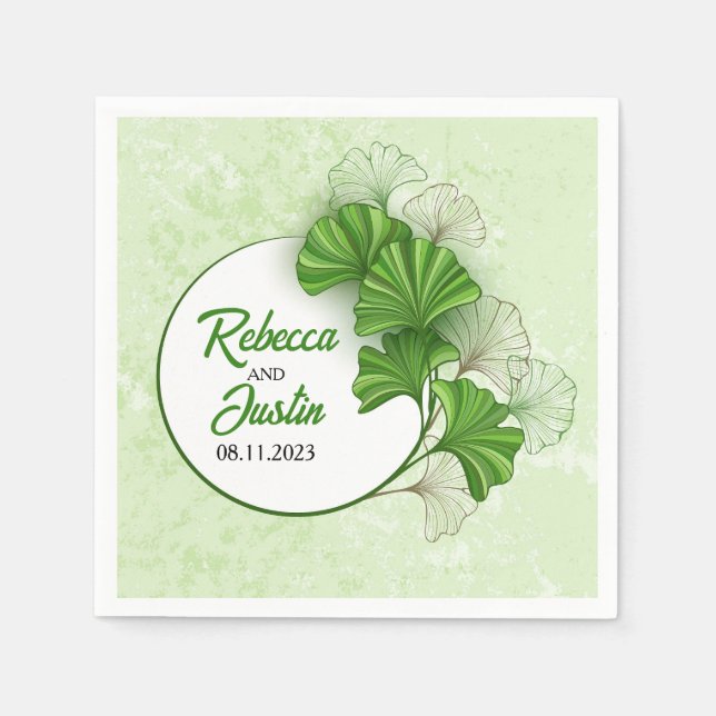 Ginkgo Biloba Modern Boho Napkin (Front)