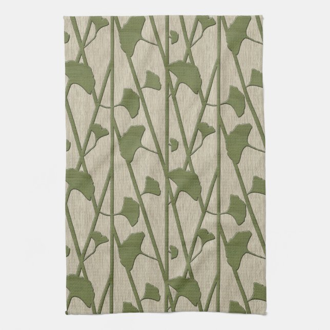 ginkgo biloba tea towel (Vertical)