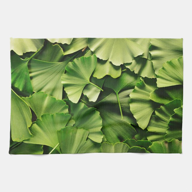 ginkgo biloba tree leaf nature plant texture tea towel (Horizontal)