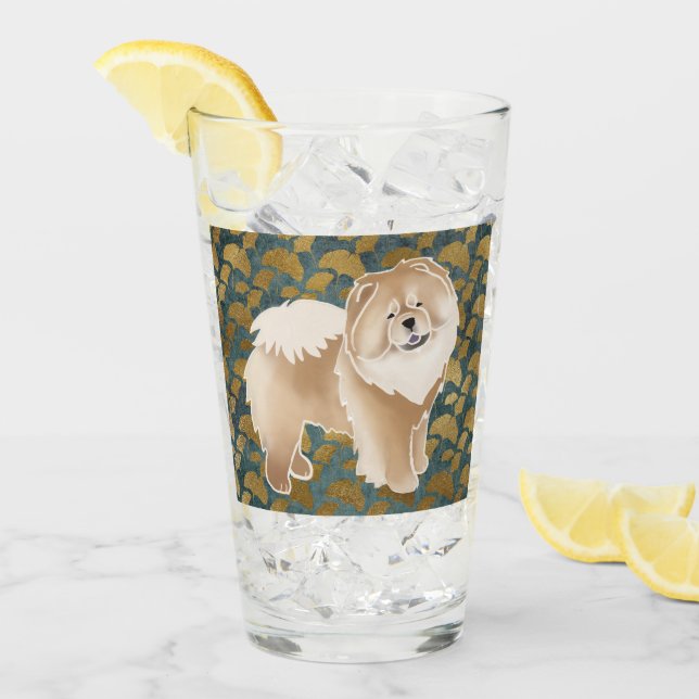 GINKGO Cinnamon Chow 16 oz design front & back Glass (Front Ice)