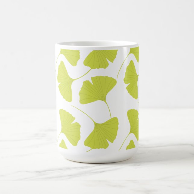 Ginkgo Ginko Biloba Green Leaves Coffee Mug (Center)