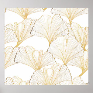 Ginkgo Gold: Luxurious Leaf Arrangement Poster