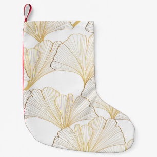 Ginkgo Gold: Luxurious Leaf Arrangement Small Christmas Stocking