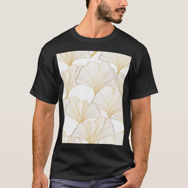 Ginkgo Gold: Luxurious Leaf Arrangement T-Shirt (Front)